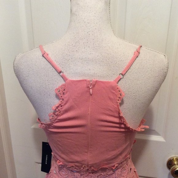 Lulu's Pink Lace Trim Dress - Picture 9 of 13
